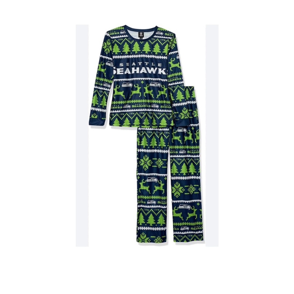 FOCO Men’s Seattle Seahawks NFL Holiday Pajama Set - Men’s Large